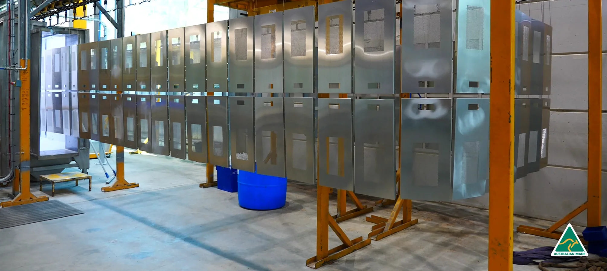 INOVA Air Purifiers being manufactured. Powder coating Line.