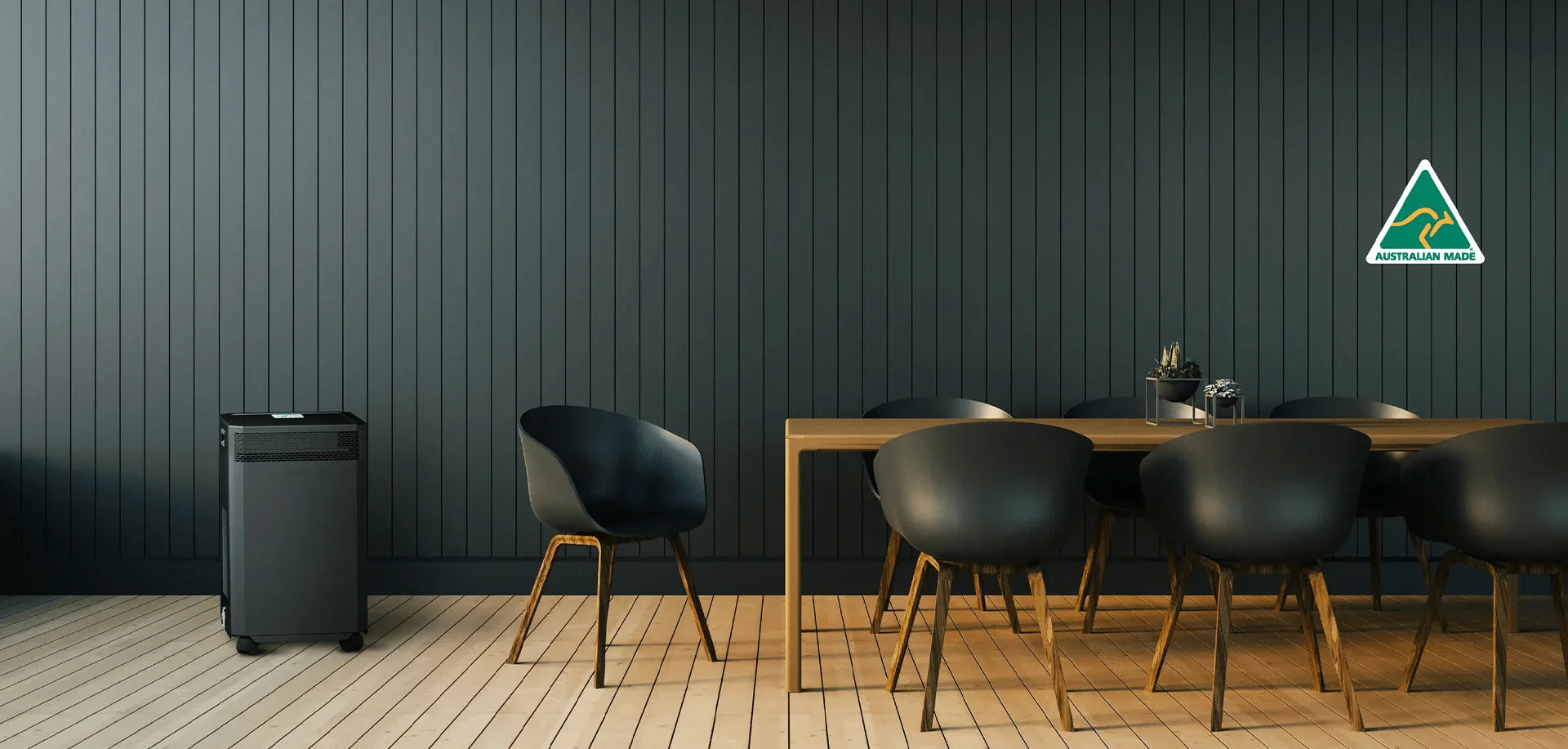 INOVA DE20 Air Purifier in Black finish in a Dining Room