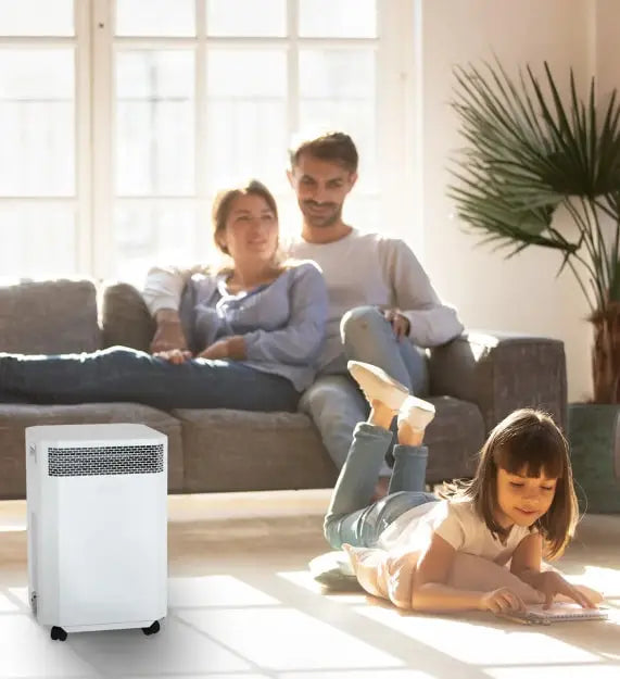 inova air purifier in room with family